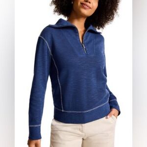 Tommy Bahama Tobago Quarter Zip Sweatshirt Blue Women’s Size Small